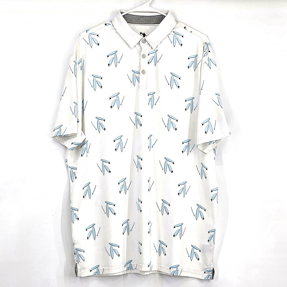 Men's Surfboard Print Golf Polo AndersonOrd XL Performance Country Club